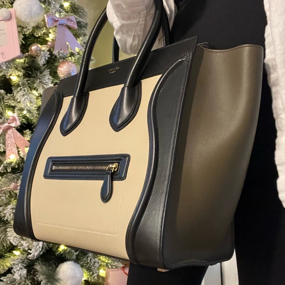 Celine Tri-Colored Luggage Tote - Picture 12 of 14